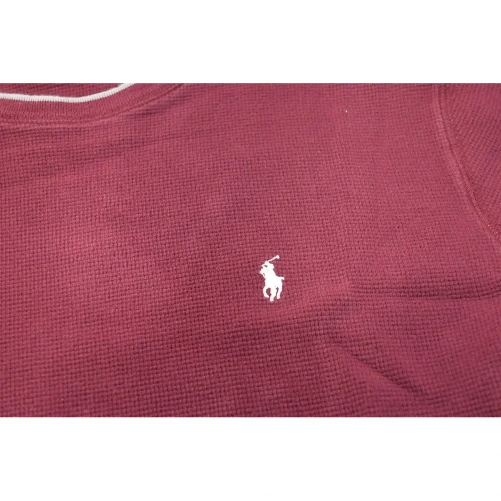 Polo Ralph Lauren Thermal Sleepwear Shirt Mens Medium Burgundy Red Excellent